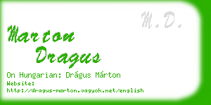 marton dragus business card